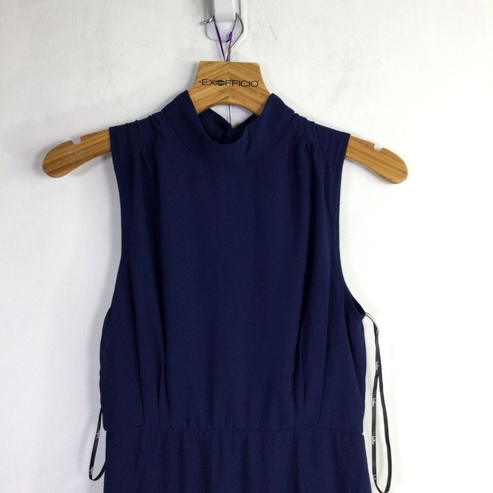 Lulus Womens Mock-Neck Maxi Dress Sleeveless Casual Navy Blue Size Medium NWT - Picture 2 of 16